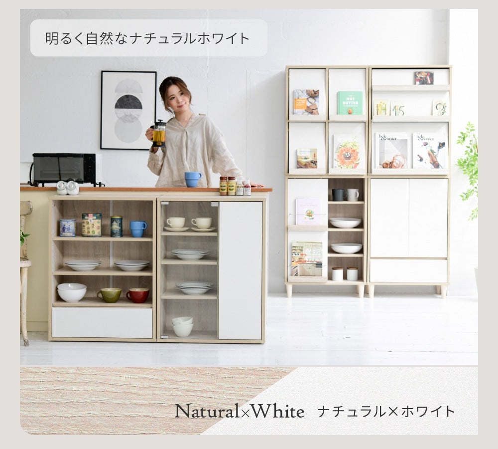 ガラスキャビネット 薄型 脚付き 幅60 本棚 ガラス扉付き 木製収納 北欧デザイン 高さ90cm リビングラック