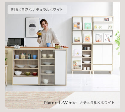 ガラスキャビネット 薄型 脚付き 幅60 本棚 ガラス扉付き 木製収納 北欧デザイン 高さ90cm リビングラック