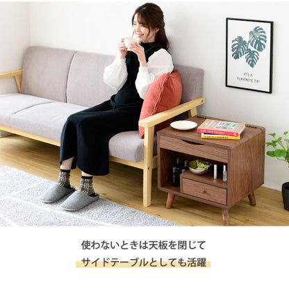 ミニドレッサー 幅45cm ロータイプ コンパクト 省スペース 収納 ミラー