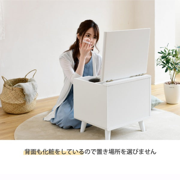 ミニドレッサー 幅45cm ロータイプ コンパクト 省スペース 収納 ミラー
