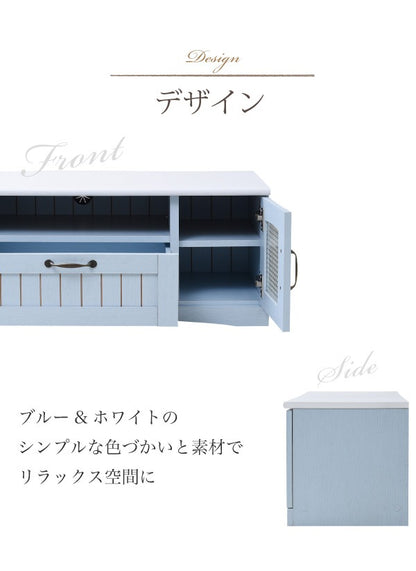 フレンチカントリー テレビ台 幅80cm 木製 コンパクト ローボード 32型対応 シャビーシック 姫系家具