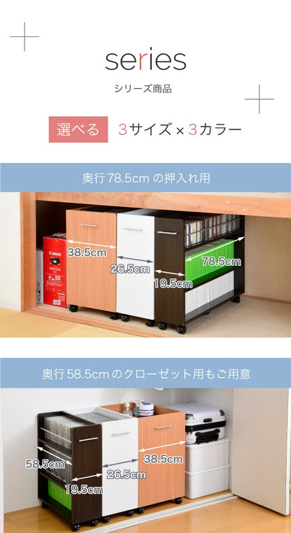 すきま収納 2個セット 押し入れ クローゼット 幅19.5cm 縦スライド 棚