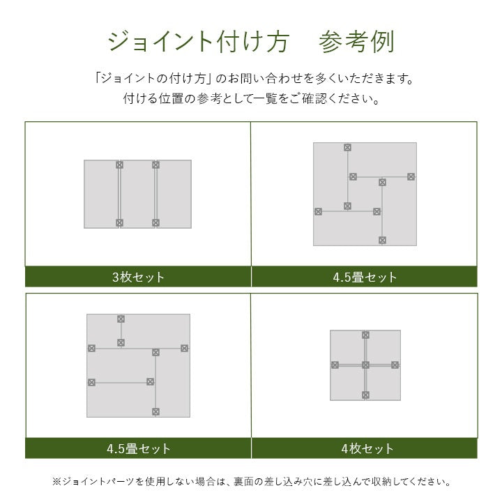 ユニット畳 システム畳 い草 82x82cm 半畳9枚組 国産 連結ジョイント付き