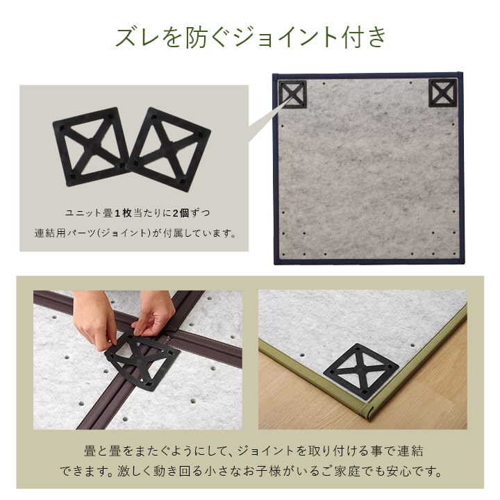 ユニット畳 システム畳 い草 82x82cm 半畳2枚組 国産 連結ジョイント付き