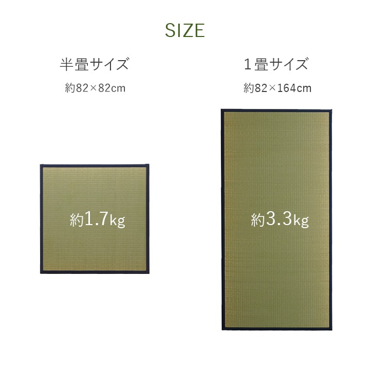 ユニット畳 システム畳 い草 82x82cm 半畳2枚組 国産 連結ジョイント付き