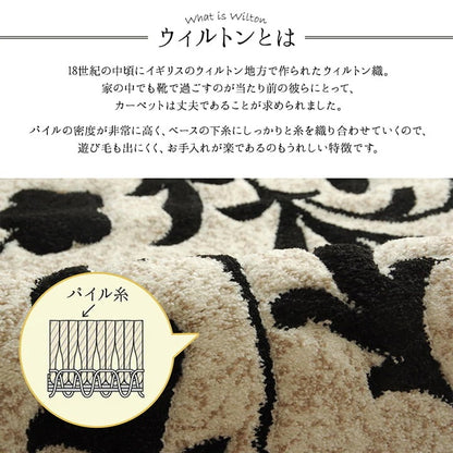 玄関マット 70x120cm トルコ製 ウィルトン織 抗菌防臭 カービング 消臭