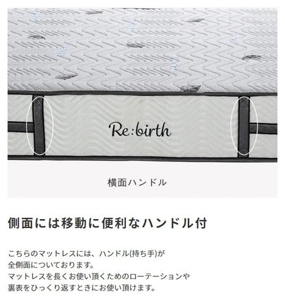高密度 リバーシブルマットレス 快眠 7ゾーン構造 ナノテック 天然繊維 エッジサポート S／SD／D／Q オールシーズン