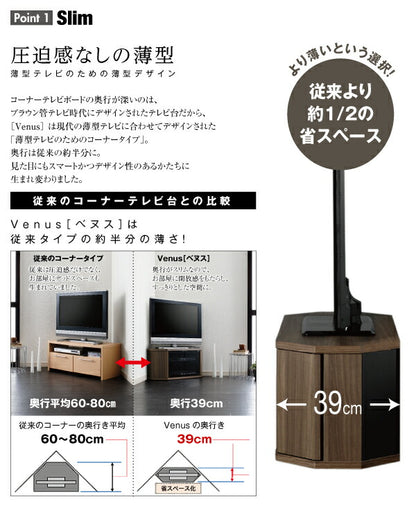 コーナーテレビボード 幅100cm レギュラータイプ 薄型 ロータイプ 隠しキャスター 収納