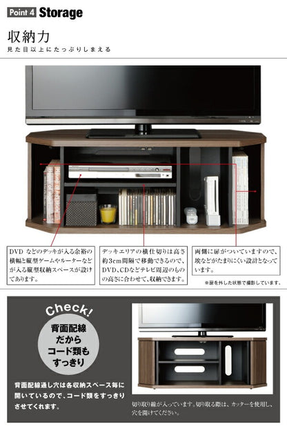 コーナーテレビボード 幅100cm レギュラータイプ 薄型 ロータイプ 隠しキャスター 収納