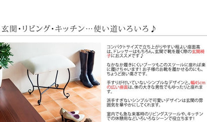 猫脚スツール 座面高45cm アンティーク調 エントランス リビング 高級感