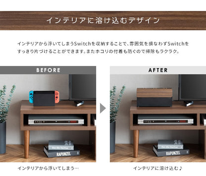 Nintendo Switch用 収納ケース TEER 卓上/壁掛け 木目柄 スチール製