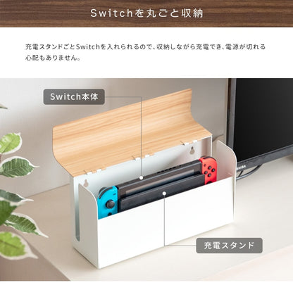 Nintendo Switch用 収納ケース TEER 卓上/壁掛け 木目柄 スチール製