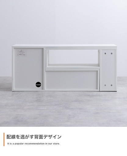 伸縮テレビ台 ローボード 幅95-142cm コーナー型にも変形 コンパクト