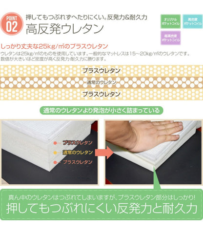 シングルマットレス 単品 ニット 超高密度 ポケットコイル 7ゾーン 3Dメッシュ
