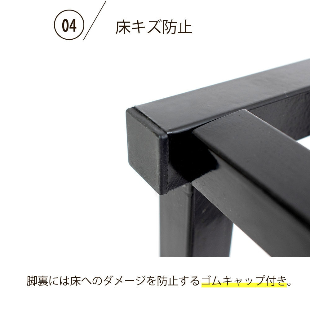ダイニングベンチ 幅90cm ヴィンテージ風 天然木調シート＆ブラックスチール 玄関・リビング・ディスプレイ台にも
