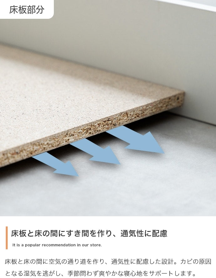 シングルベッド + マットレスセット ポケットコイルマットレス 2口コンセント付き 宮棚付き ローベッド 充電 フロアベッド