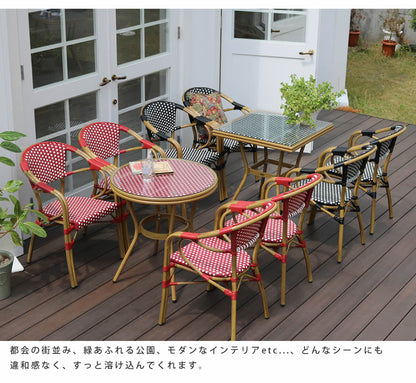 屋外用テーブル 幅70cm カフェ風 ガーデン／バルコニー／テラス