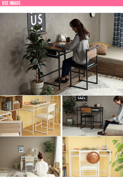 デスクセット （デスク + チェア） 幅90cm 棚付き シンプル かんたん組立