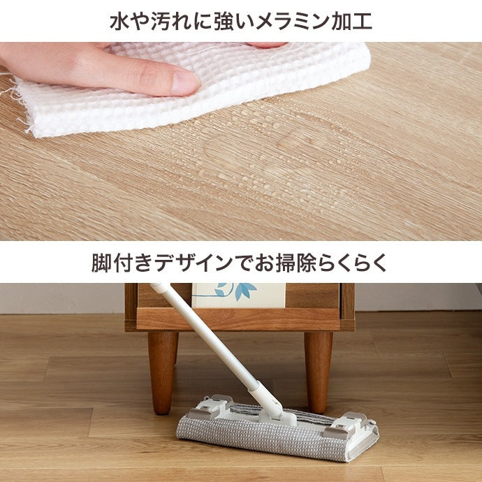 ナイトテーブル 幅32cm フラップ扉 サイドキャビネット 収納 サイドテーブル 省スペース
