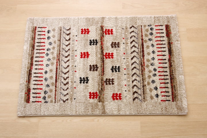 玄関マット 北欧風 60x90cm ギャベ柄 トルコ製 ウィルトン織 高耐久