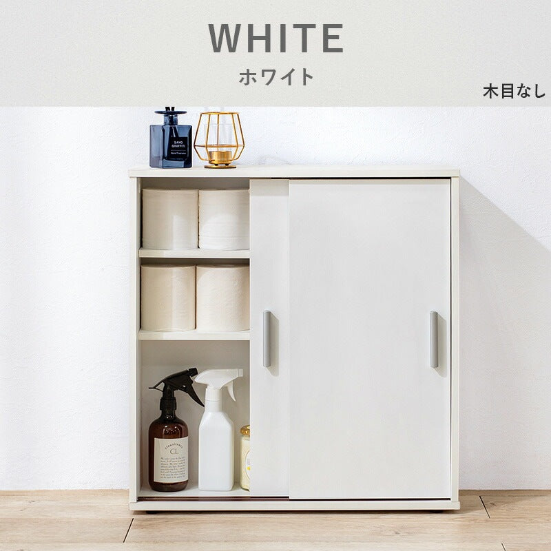 引き戸 トイレラック 棚 ペーパーホルダー 幅74cmタイプ （サイドラック付き） スマホ置き ストッカー 薄型で省スペース