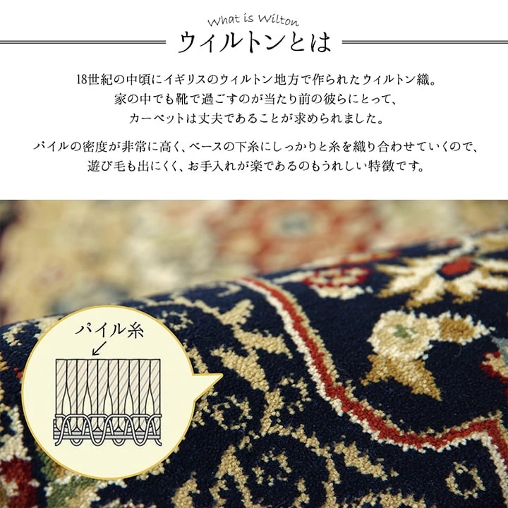 玄関マット 60x90cm メダリオン柄 ウィルトン織 抗菌防臭 トルコ製