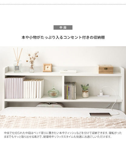 後付けヘッドボード 幅100cm シングルベッド用 2口コンセント付き 収納