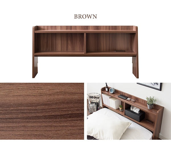 後付けヘッドボード 幅100cm シングルベッド用 2口コンセント付き 収納