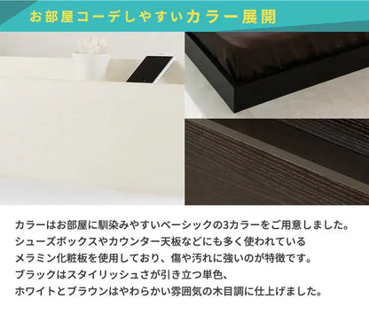 ダブルベッド + 3Dメッシュマットレスセット USBポート コンセント付き ローベッド 棚 ポケットコイルマットレス グレー 通気性良好