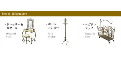 ドレッサー + スツールセット 可動式ミラー 幅72cm アンティーク調