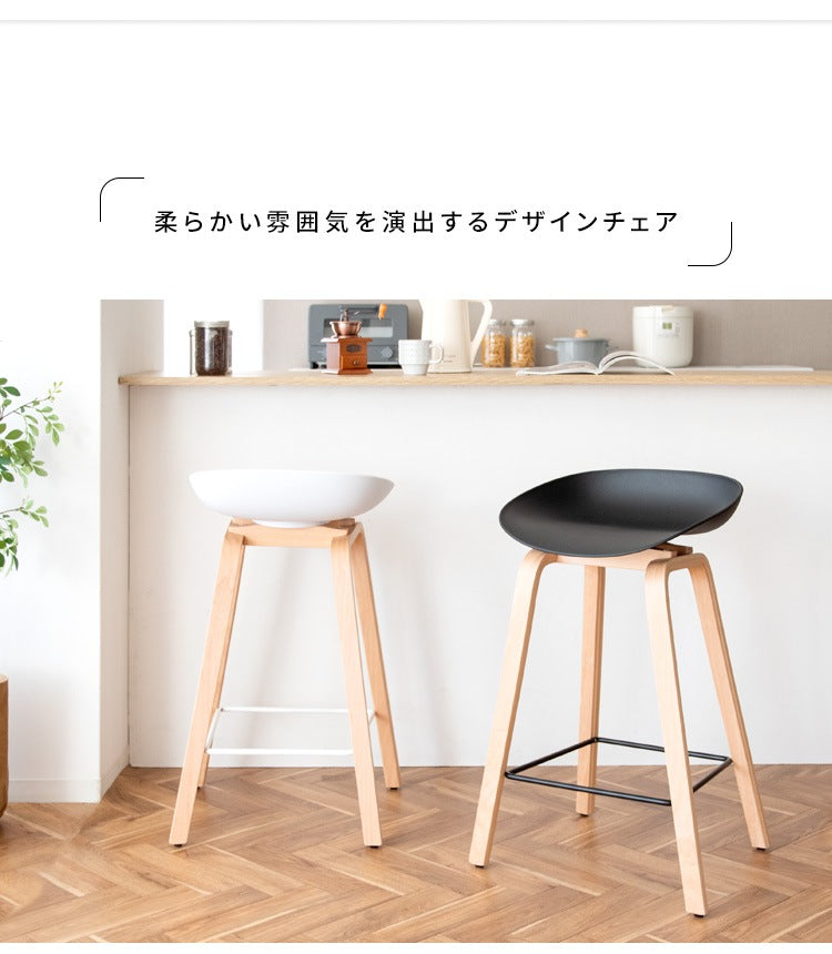 カウンターチェア 北欧ナチュラルテイスト 高さ76.5cm（座面高68cm） 天然木 バーチェア