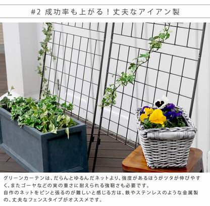 ナチュラルな日差し除け グリーンカーテン 幅80cm 高さ245.5cm