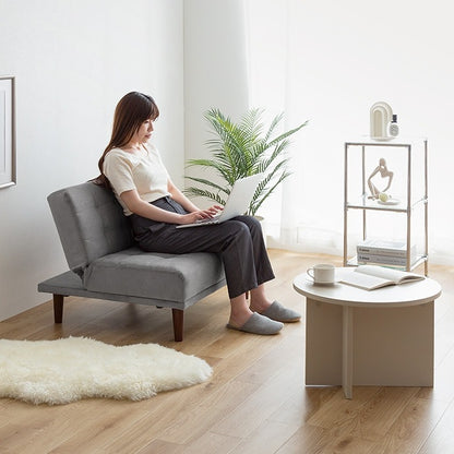 1人掛けソファ 幅86cm ベロアソファ 単品 3段階リクライニング 脚取り外し可能