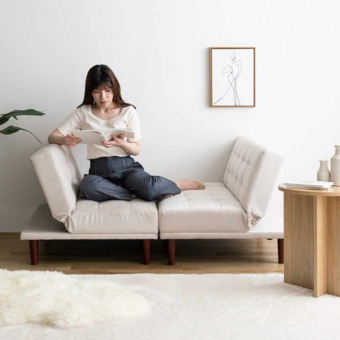 ベロアソファ2点セット 4wayスタイル 幅172cm (86+86cm) 3段階リクライニング 脚取り外し可能