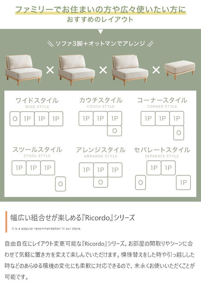 ソファ 3脚セット 幅240cm (80cm x3) ファブリック ポケットコイル ゆったり座面 ローソファ 自由レイアウト