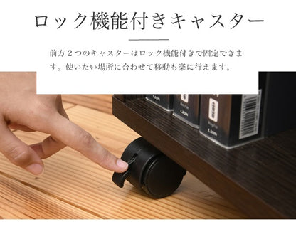 デスク3点セット (デスク+チェスト＋ラック) コンセント付き 幅100cm