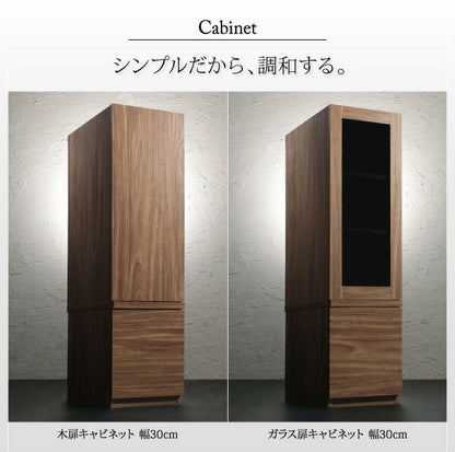 テレビ台 + 木扉キャビネット 2点セット PLAN-D ローボード幅140cm キャビネット幅30cm