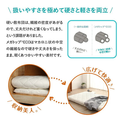 ベッドにも使える 敷布団 シングル S 和布団派 メガトップECO 日本製