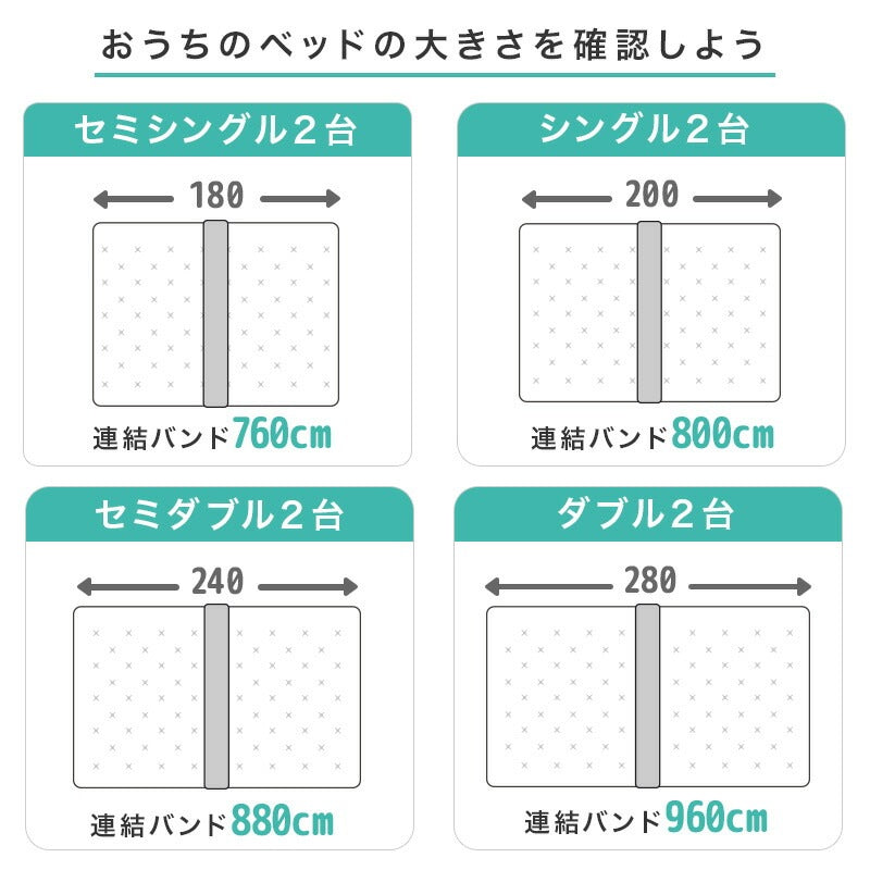 ２つのベッドの隙間を無くす マットレス隙間スペーサー 連結 ウレタンフォーム 白