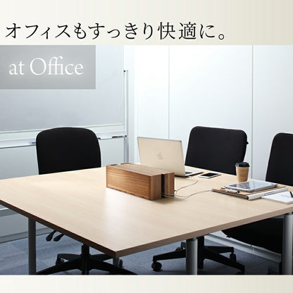 ケーブルボックス 電源タップを美しく収納 38x15cm デスク上／テレビ周り／リビング／寝室／キッチン／オフィス