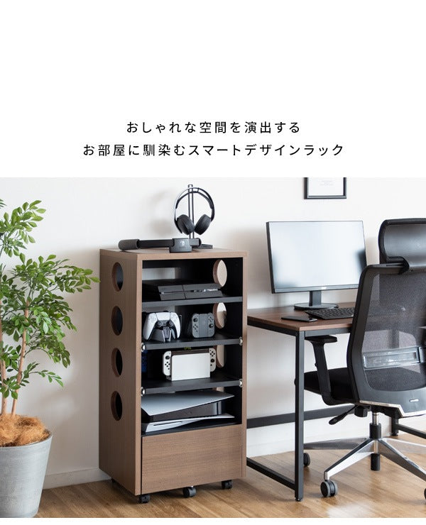 ゲーミングラック 幅49cm ゲーム機 周辺機器 まとめて収納 REGABO GRK-002 放熱対策