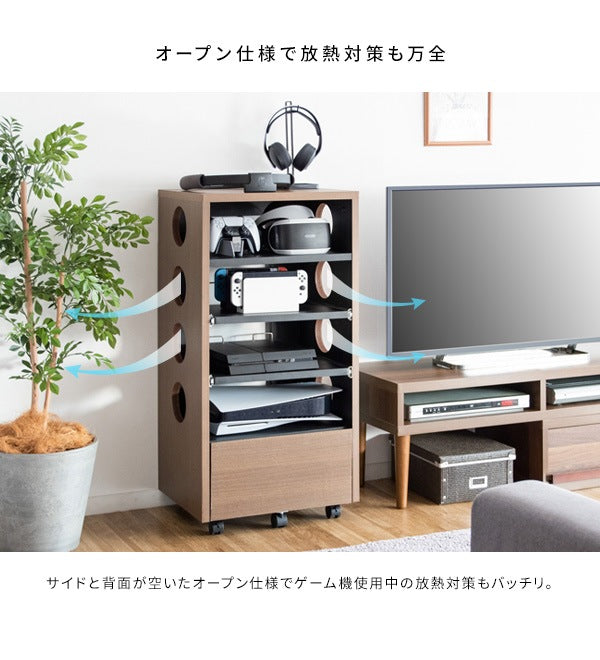 ゲーミングラック 幅49cm ゲーム機 周辺機器 まとめて収納 REGABO GRK-002 放熱対策