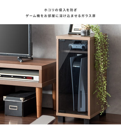 ゲーミングラック 幅25cm ゲーム機 周辺機器 まとめて収納 REGABO GRK-004 ガラス扉 コンパクト