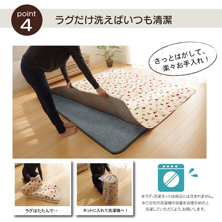 お気に入りのラグをバージョンアップ 下敷きマット 180x180cm ふかふか 足跡軽減 ズレ防止 高級感