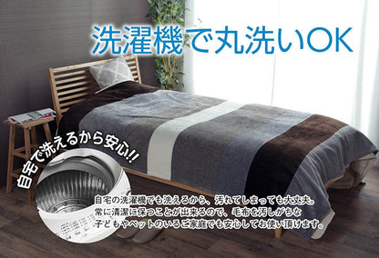ダブル 高密度フランネル毛布 180x200cm 洗濯可能 オールシーズン 裏起毛