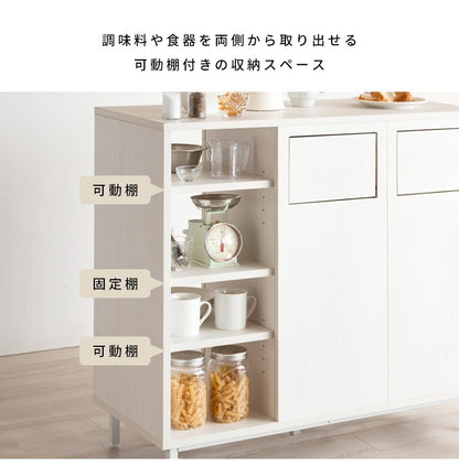 カウンターダストボックス 45L x2 収納付きゴミ箱 キッチンカウンター 幅90cm 仕切り 調理台