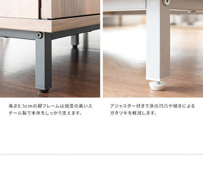 カウンターダストボックス 45L x2 収納付きゴミ箱 キッチンカウンター 幅90cm 仕切り 調理台