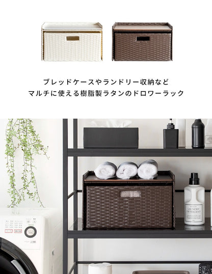 マルチ収納 ドロワーラック 水に強い 樹脂製ラタン 収納ボックス