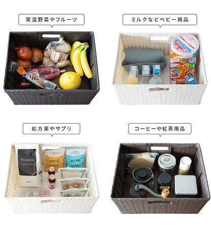 マルチ収納 ドロワーラック 水に強い 樹脂製ラタン 収納ボックス