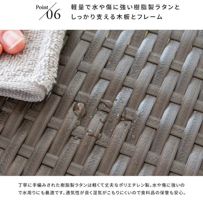 マルチ収納 ドロワーラック 水に強い 樹脂製ラタン 収納ボックス